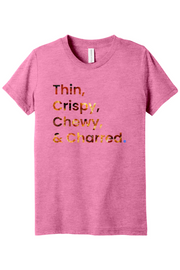 Connecticut - Thin, Crispy, Chewy & Charred - Youth BELLA+CANVAS Short Sleeve Tee