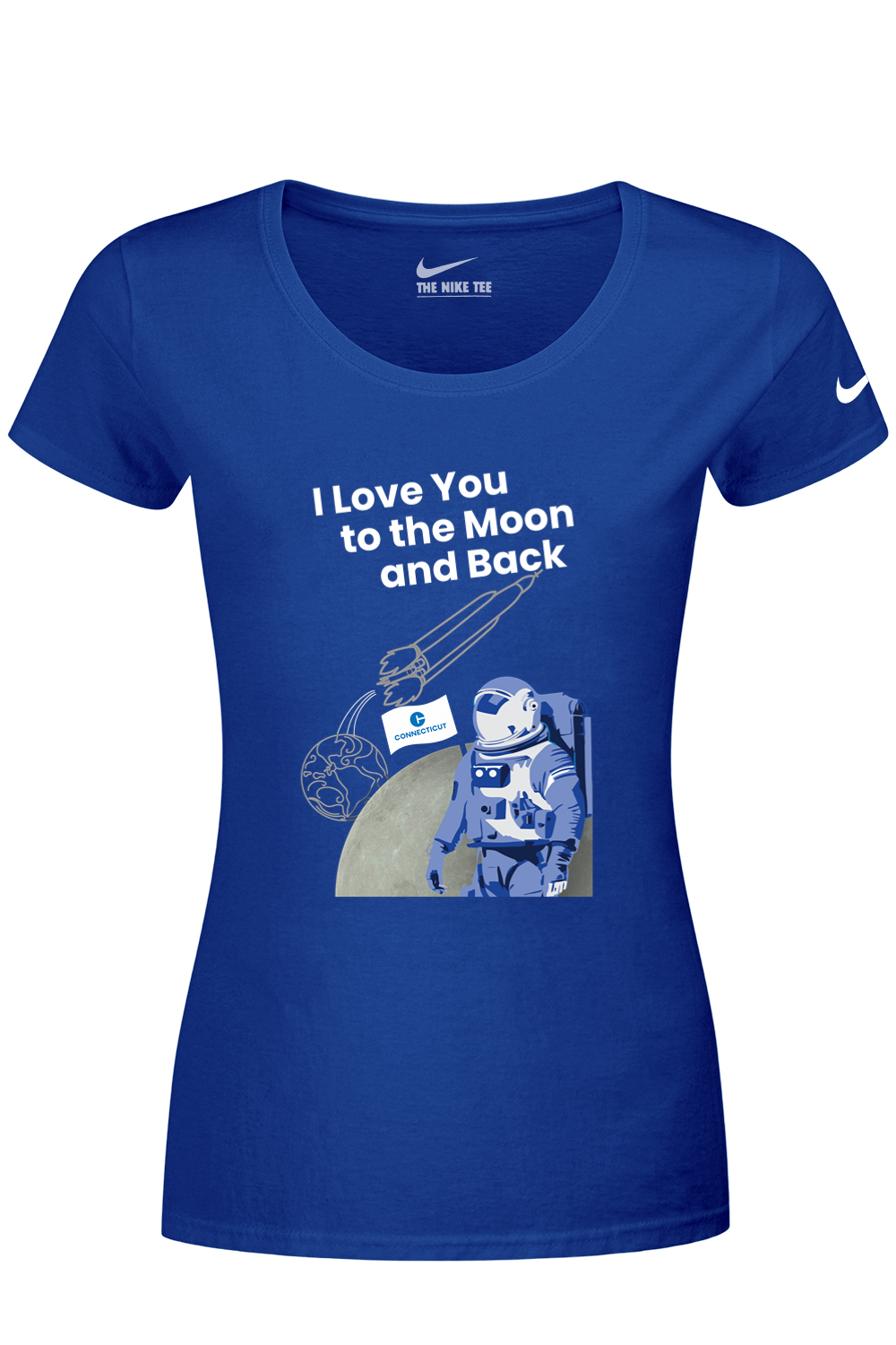 Connecticut - Moon & Back - Nike Ladies Dri-FIT Cotton/Poly Tee