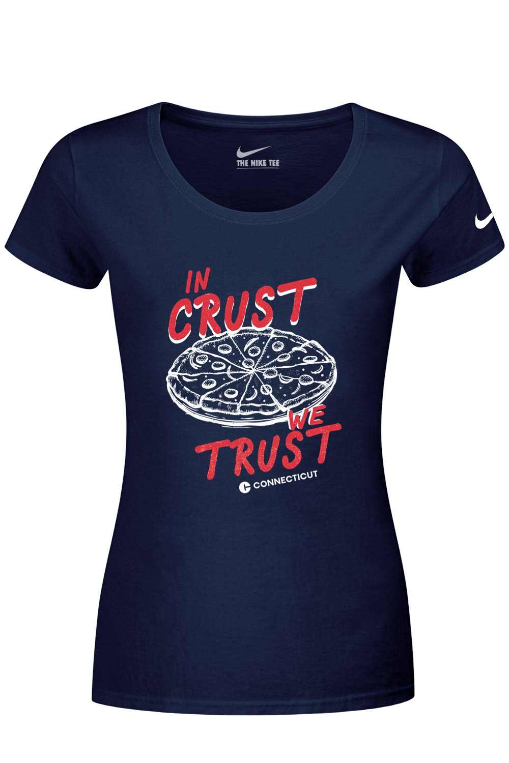 Connecticut - In Crust We Trust - Nike Ladies Dri-FIT Cotton/Poly Tee