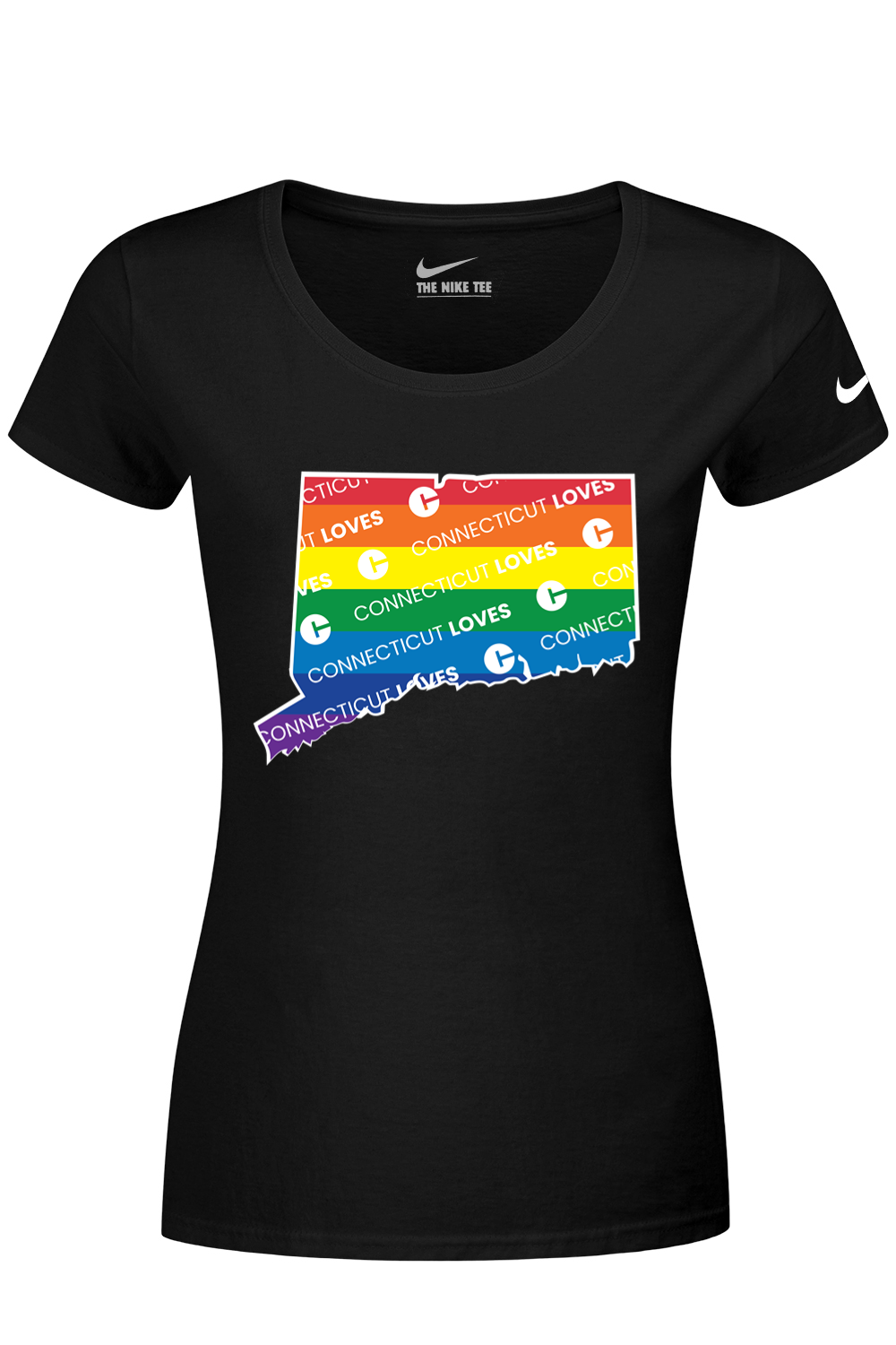 Connecticut - State Logo - Nike Ladies Dri-FIT Cotton/Poly Tee