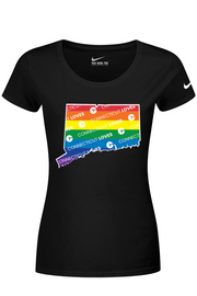 Connecticut - State Logo - Nike Ladies Dri-FIT Cotton/Poly Tee