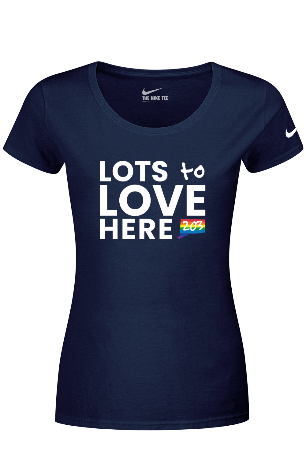 Connecticut - Lots to Love Here - Nike Ladies Dri-FIT Cotton/Poly Tee