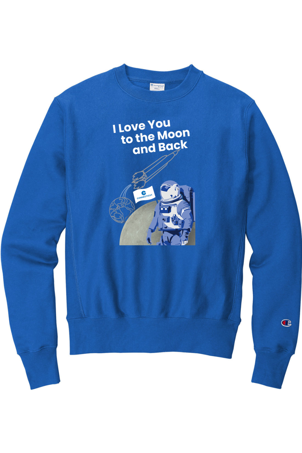 Connecticut - Moon & Back - Champion Crewneck Sweatshirt