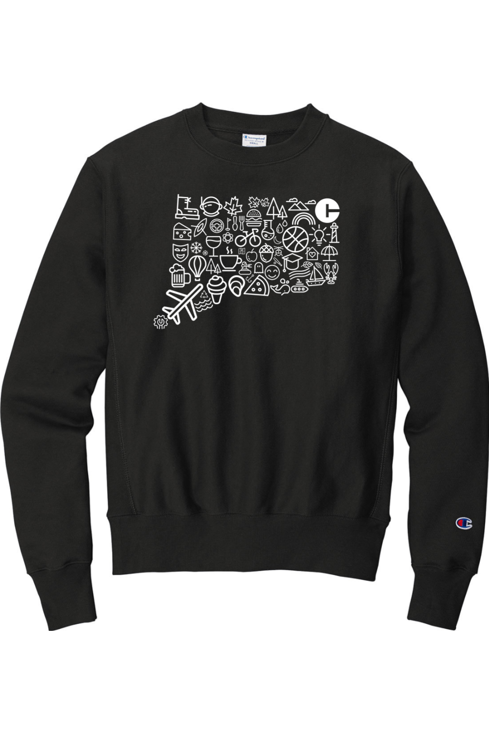 Connecticut - Iconography State - Champion Crewneck Sweatshirt