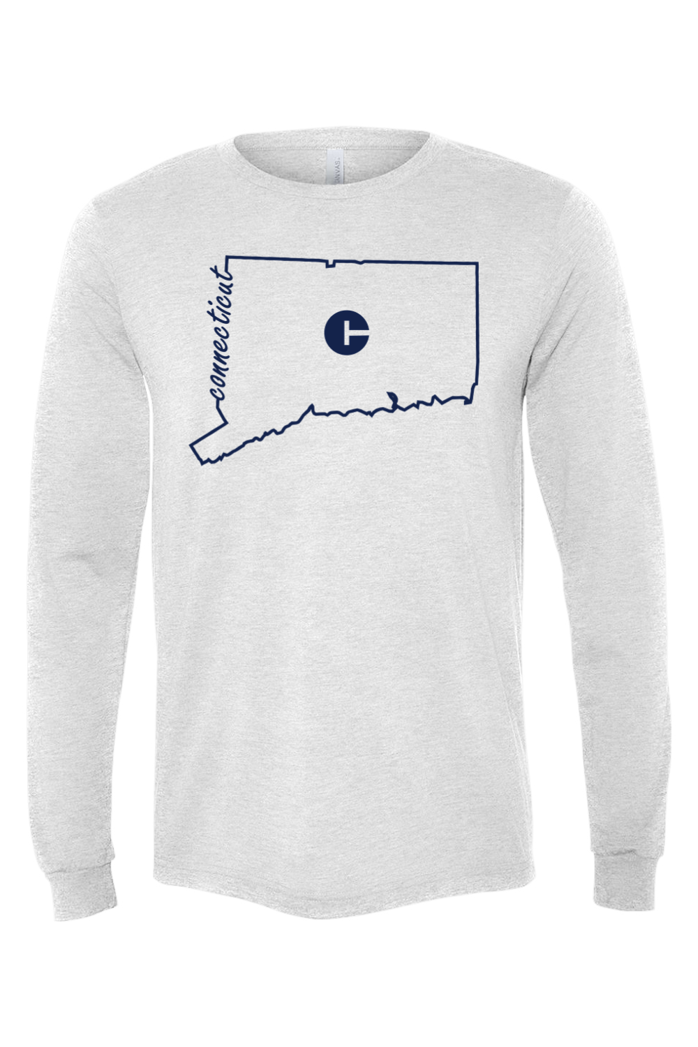 Connecticut - State Outline - BELLA + CANVAS Unisex Long Sleeve Tee