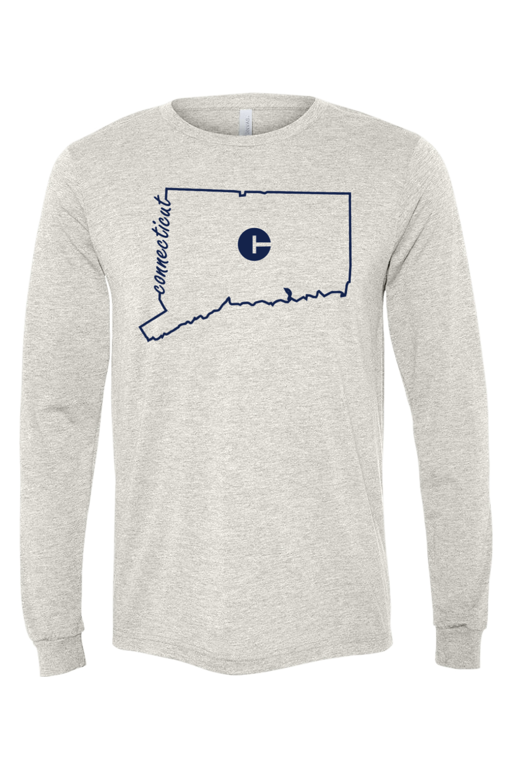 Connecticut - State Outline - BELLA + CANVAS Unisex Long Sleeve Tee