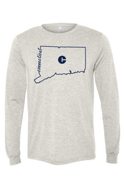 Connecticut - State Outline - BELLA + CANVAS Unisex Long Sleeve Tee