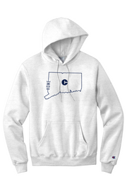 Connecticut - Home State Outline - Champion Hooded Sweatshirt