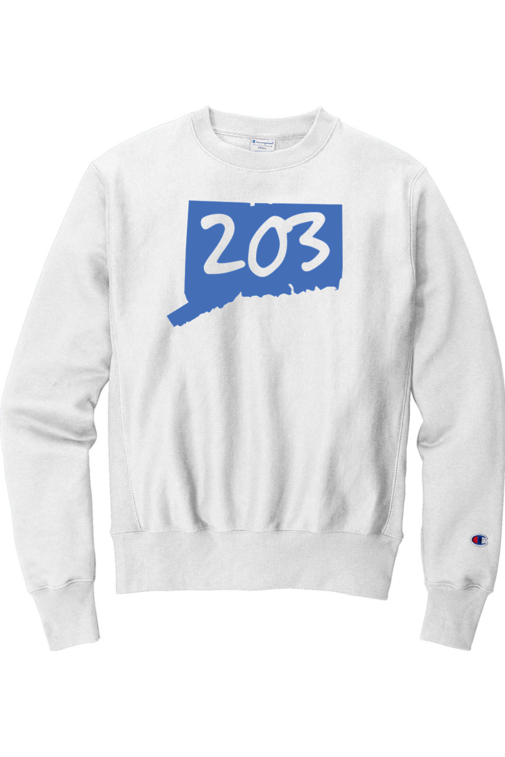 Connecticut - Area Code - Champion Crewneck Sweatshirt