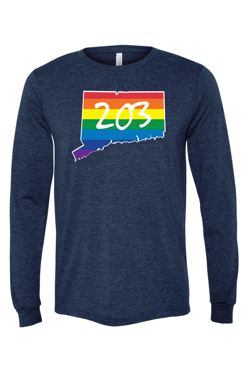 Connecticut - Area Code - BELLA + CANVAS Unisex Long Sleeve Tee