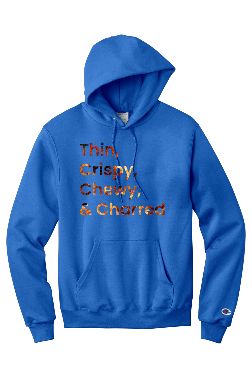 Connecticut - Thin, Crispy, Chewy & Charred - Champion Hooded Sweatshirt