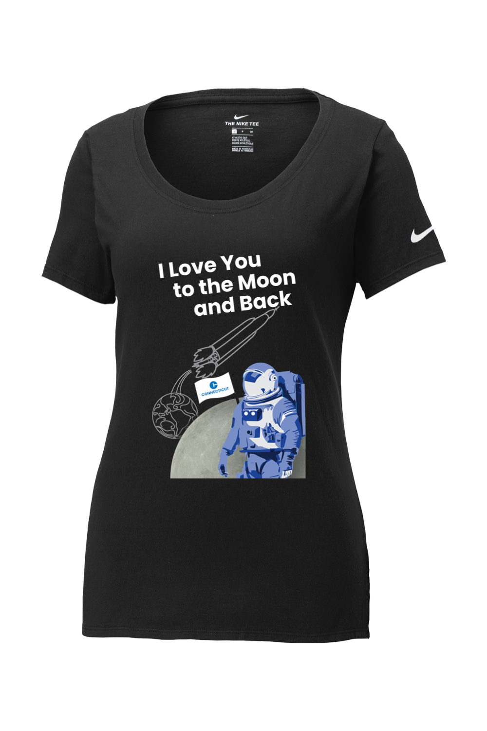 Connecticut - Moon & Back - Nike Ladies Core Cotton Tee