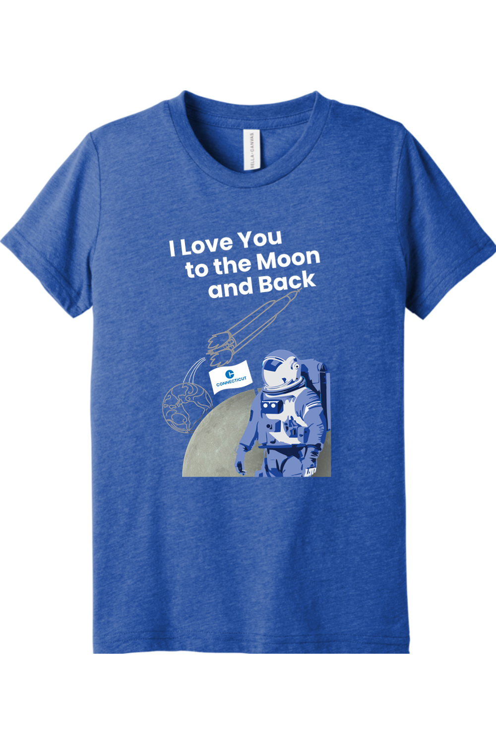 Connecticut - Moon & Back - Youth BELLA+CANVAS Short Sleeve Tee