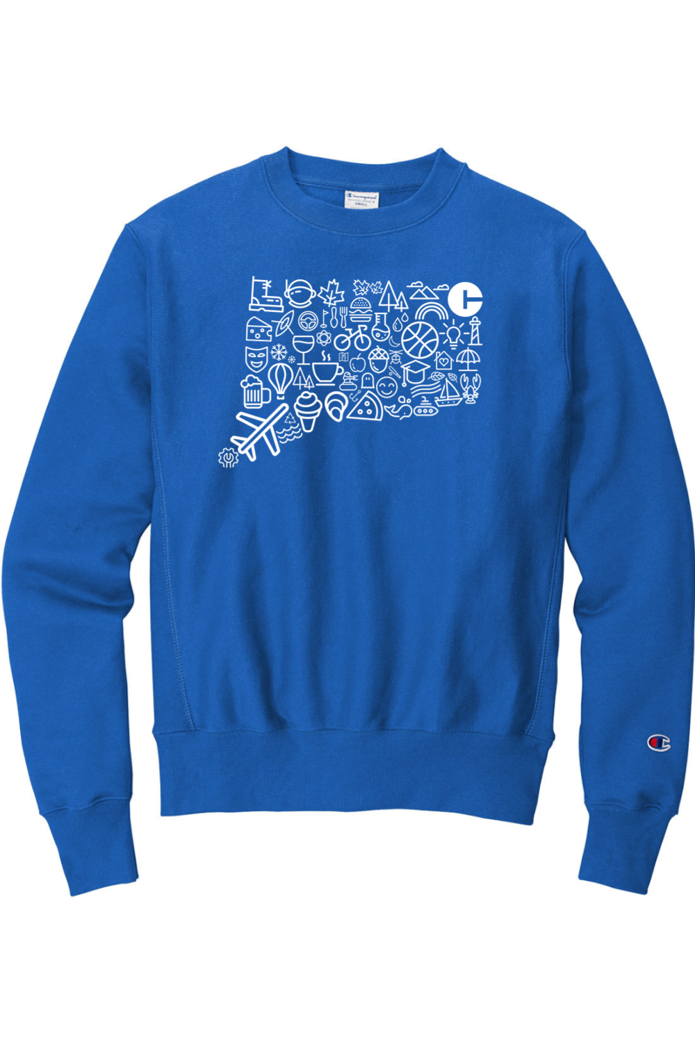 Connecticut - Iconography State - Champion Crewneck Sweatshirt