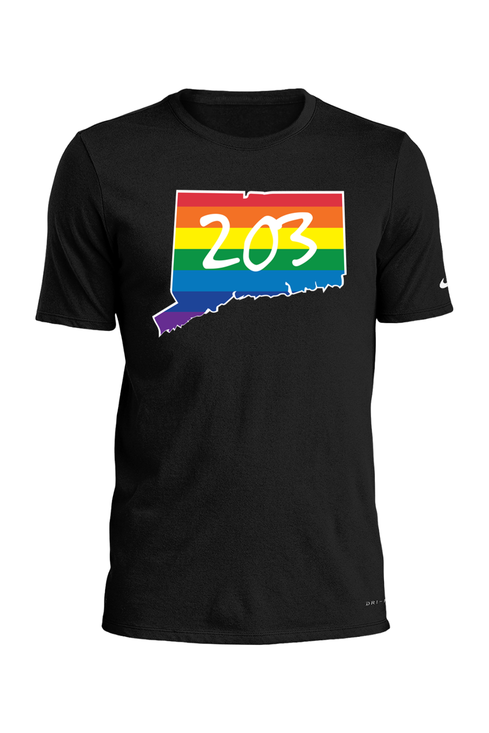 Connecticut - Area Code - Nike Dri-FIT Cotton/Poly Tee