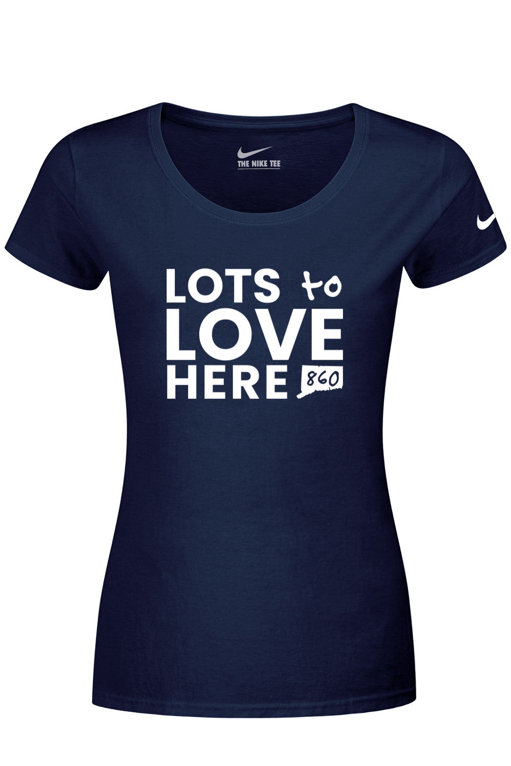 Connecticut - Lots to Love Here - Nike Ladies Dri-FIT Cotton/Poly Tee