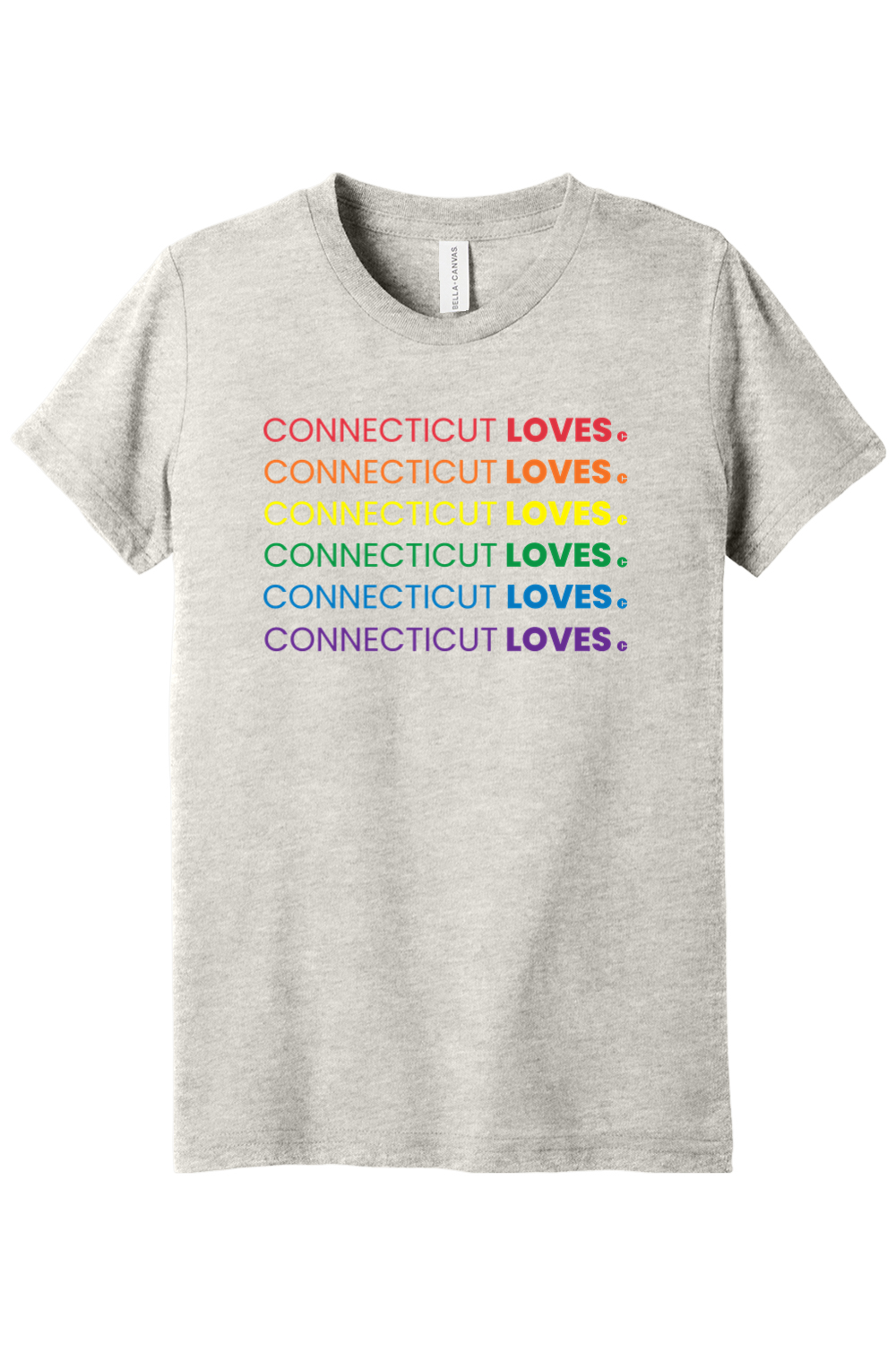 Connecticut - Loves - Youth BELLA+CANVAS Short Sleeve Tee