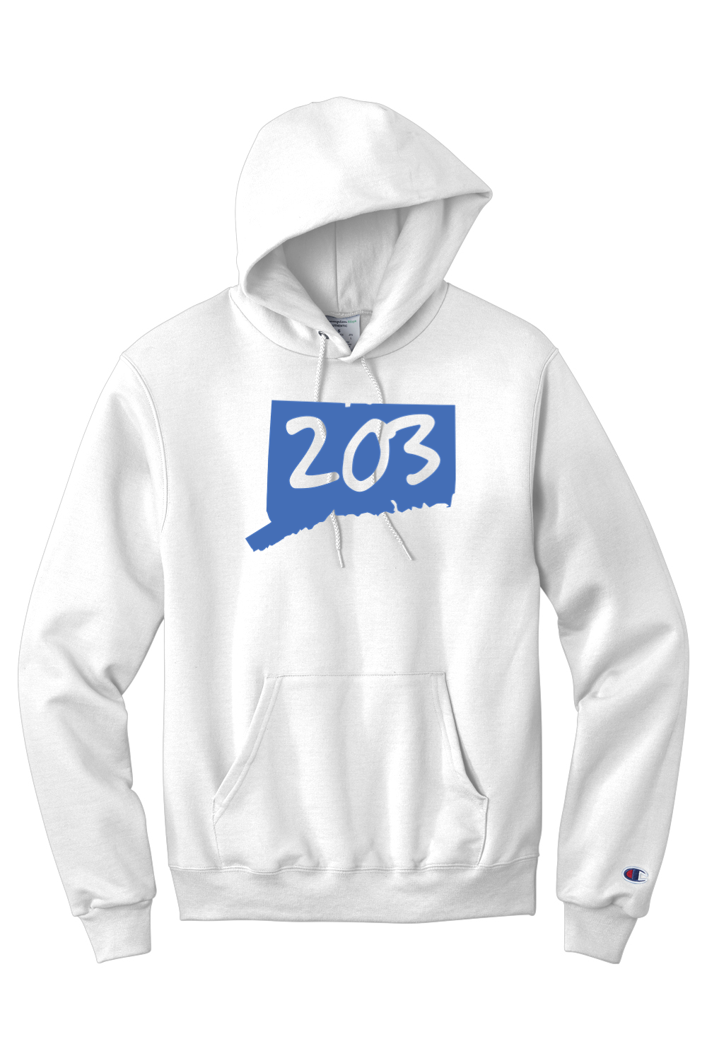 Connecticut - Area Code - Champion Hooded Sweatshirt