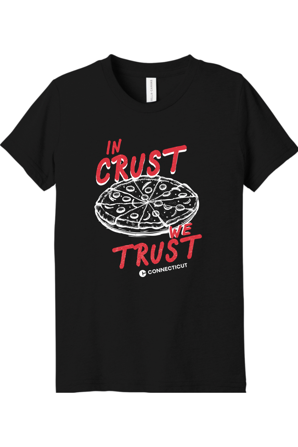 Connecticut - In Crust We Trust - Youth BELLA+CANVAS Short Sleeve Tee