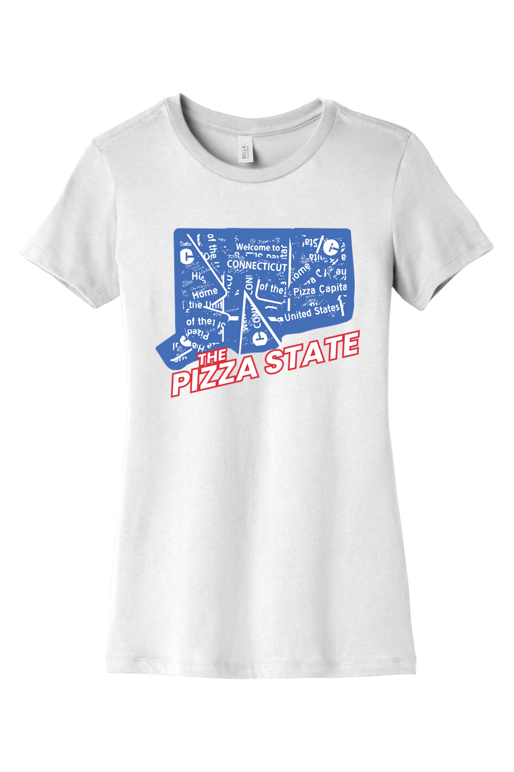 Connecticut - The Pizza State - BELLA+CANVAS Women’s Slim Fit Tee
