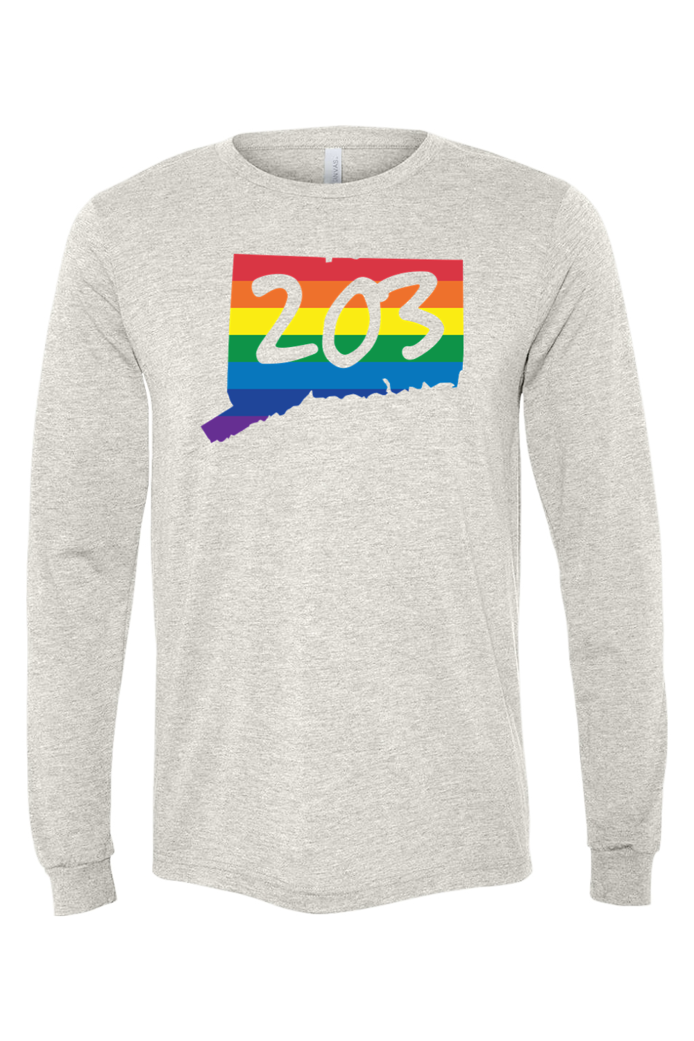 Connecticut - Area Code - BELLA + CANVAS Unisex Long Sleeve Tee