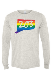 Connecticut - Area Code - BELLA + CANVAS Unisex Long Sleeve Tee