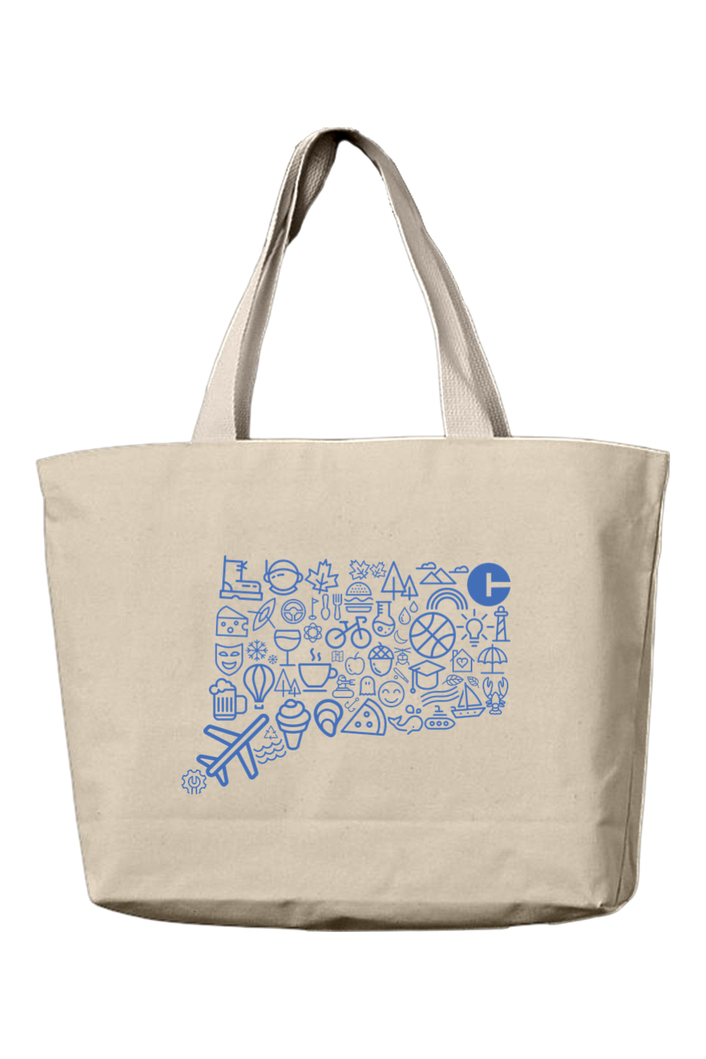 Connecticut - Icons Collage - Augusta Sportswear Jumbo Tote