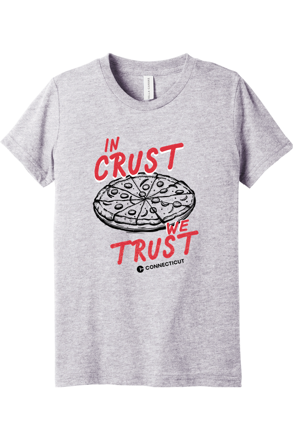 Connecticut - In Crust We Trust - Youth BELLA+CANVAS Short Sleeve Tee
