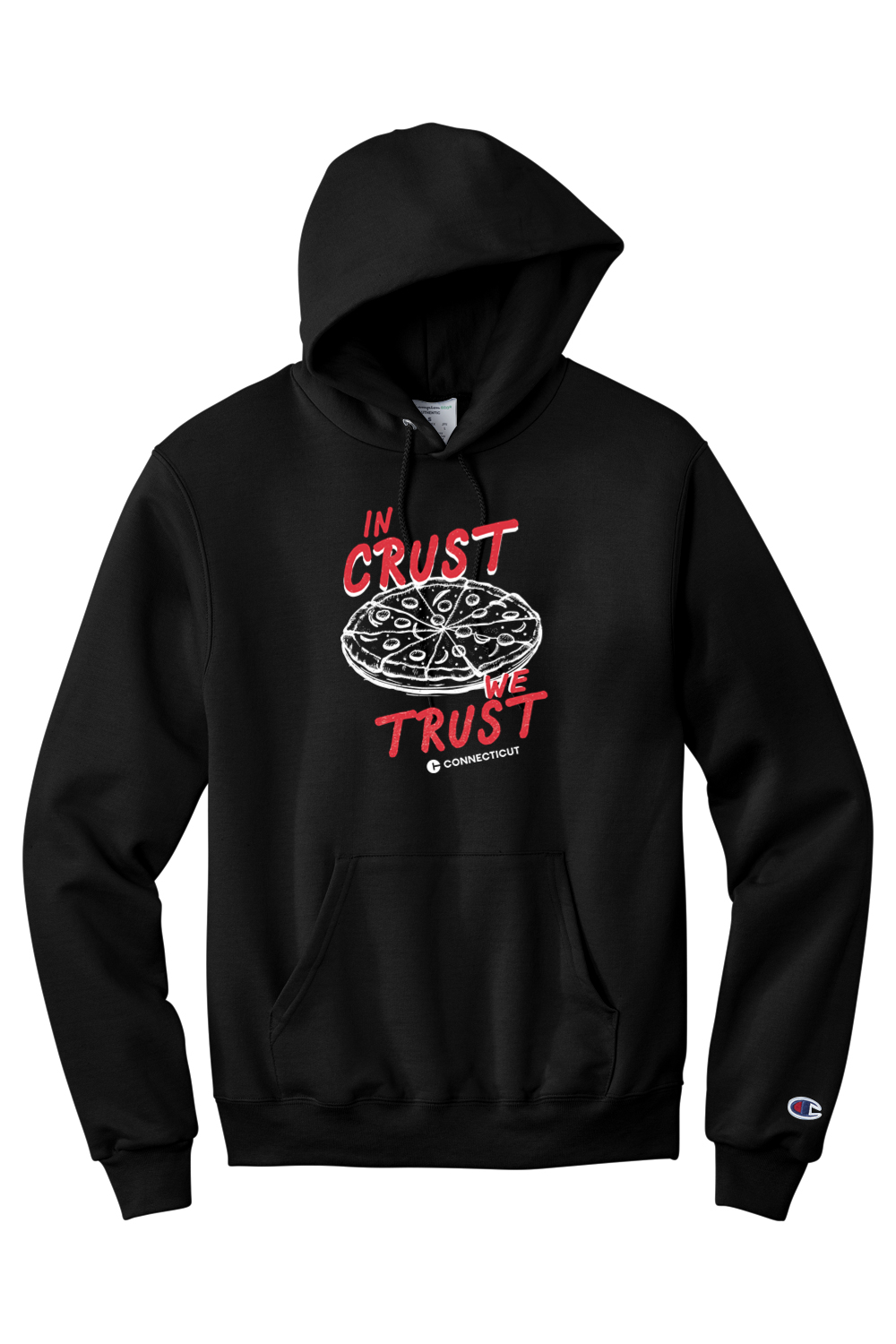 Connecticut - In Crust We Trust - Champion Hooded Sweatshirt