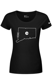 Connecticut - State Outline Home - Nike Ladies Dri-FIT Cotton/Poly Tee