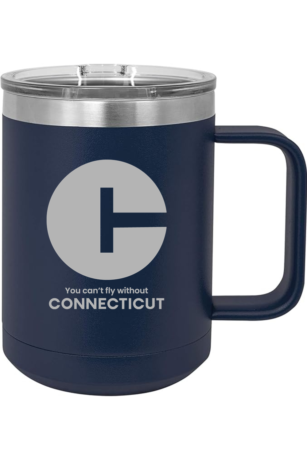 Connecticut - Can't Fly Without CT - 15oz Insulated Coffee Mug