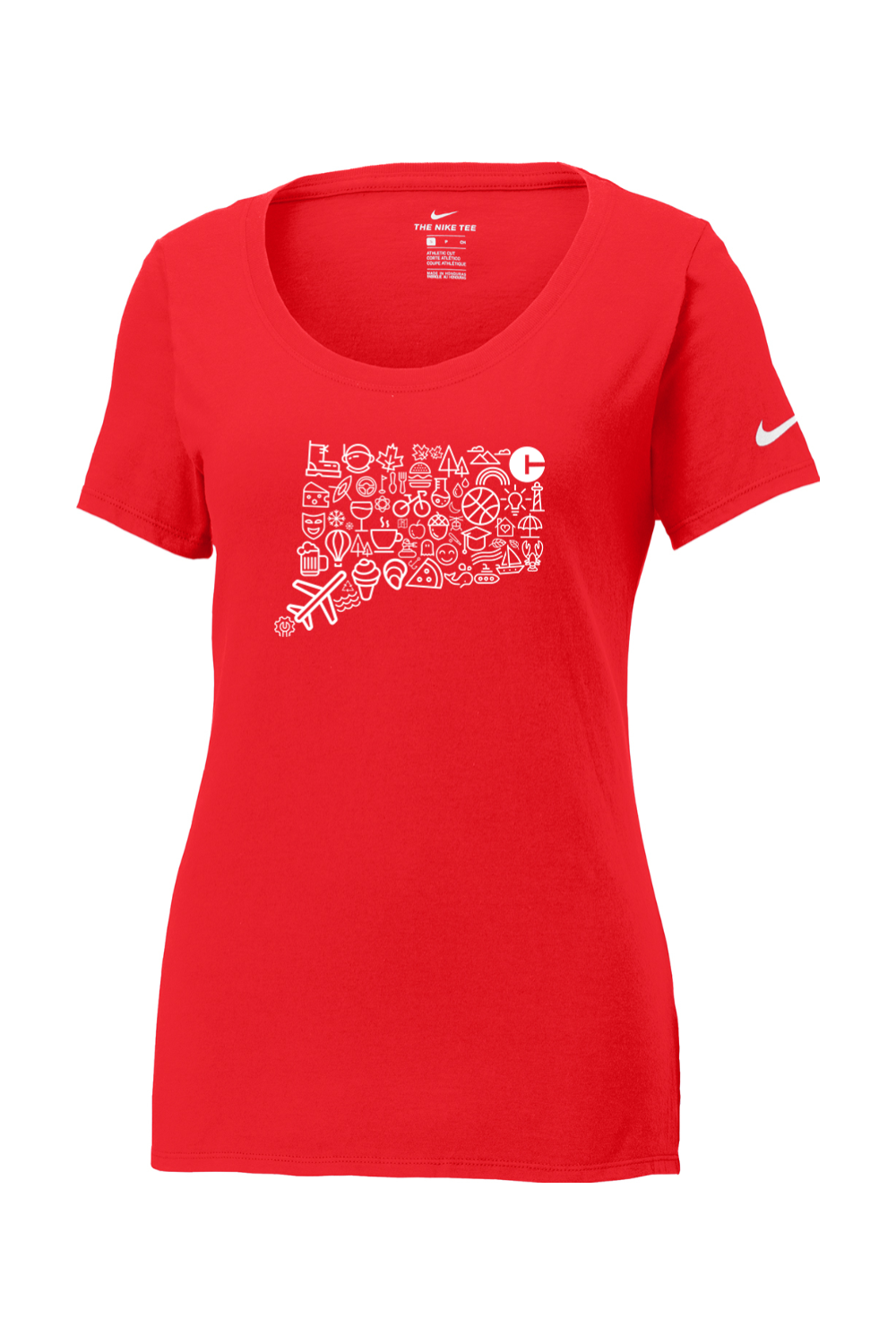 Connecticut - Iconography State - Nike Ladies Core Cotton Tee