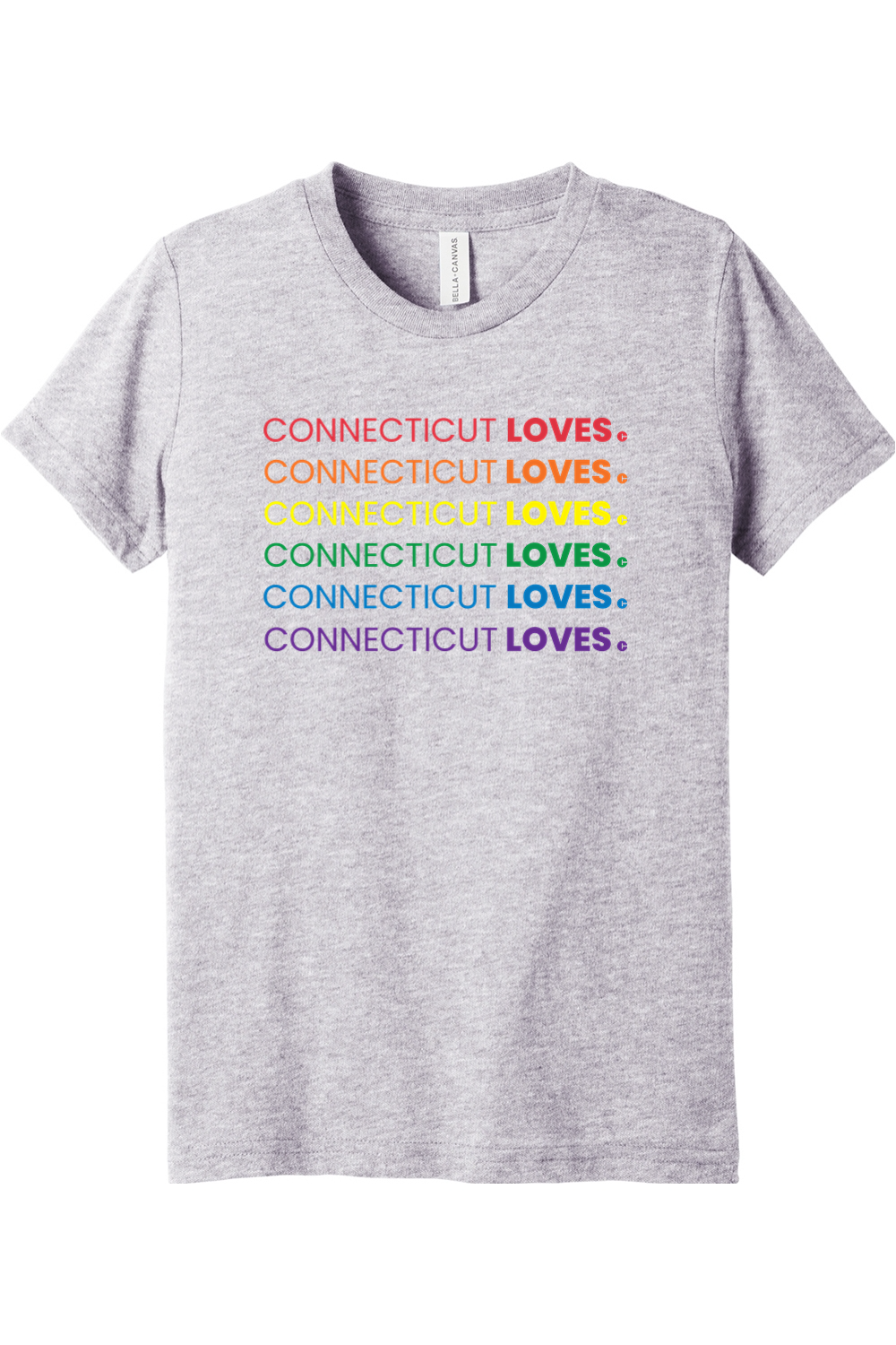 Connecticut - Loves - Youth BELLA+CANVAS Short Sleeve Tee