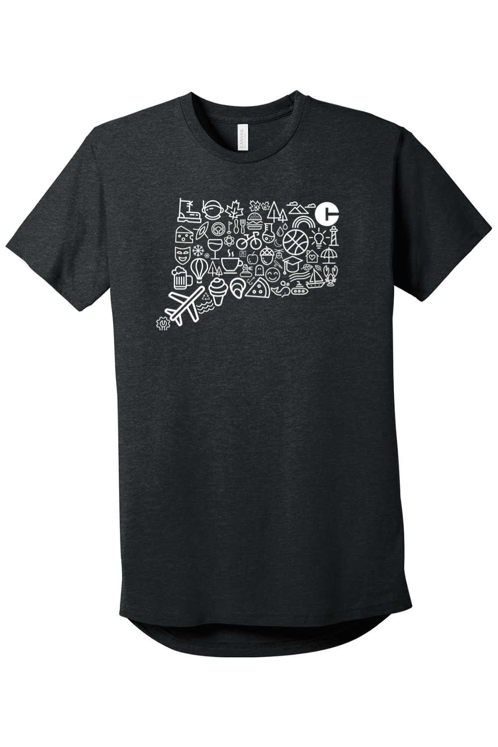 Connecticut - Iconography State - BELLA+CANVAS Men’s Long Body Urban Tee