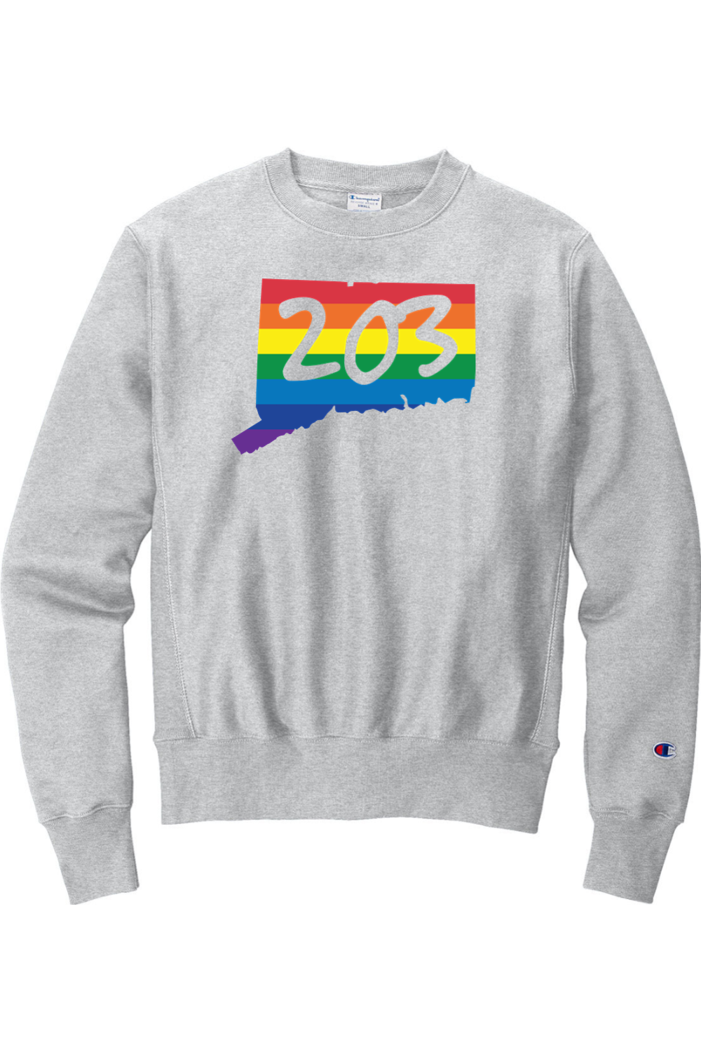 Connecticut - Area Code - Champion Crewneck Sweatshirt