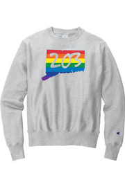 Connecticut - Area Code - Champion Crewneck Sweatshirt
