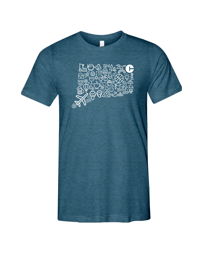 Connecticut Iconography State Short Sleeve Tee