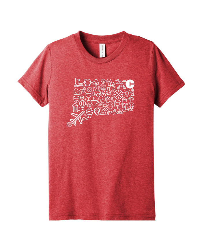 Connecticut Iconography State Youth Short Sleeve Tee