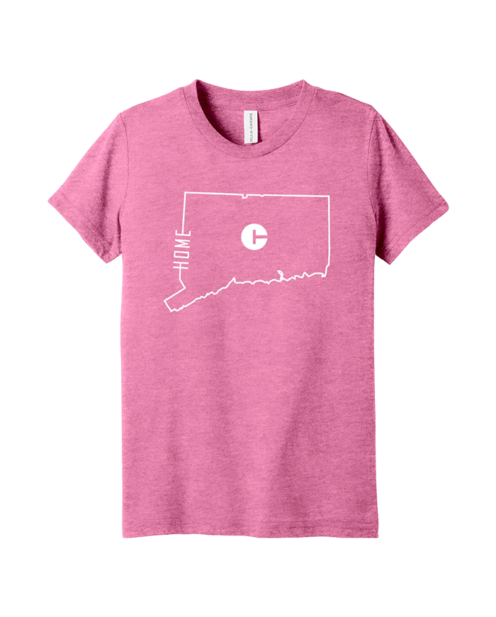 Connecticut State Outline Home Youth Short Sleeve Tee